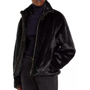 Like New Vince Plush Soft Black Faux-Fur Jacket XS